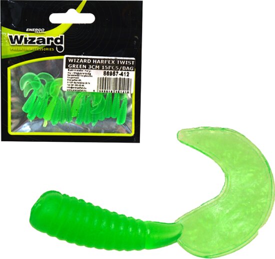 Wizard Harpex Twist Green 3Cm 15db/cs