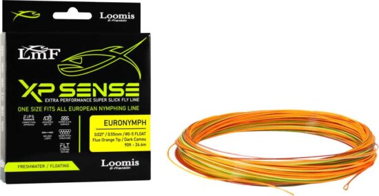 Loomis & Franklin XP Sense Fly Line Euro Nymph #0-#5 23,4+1m floating dark camou, legyező zsinór