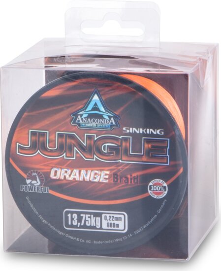 ANACONDA Jungle Orange Sűllyedő fonott zsinór 600m / 0,25mm/ 15,20kg