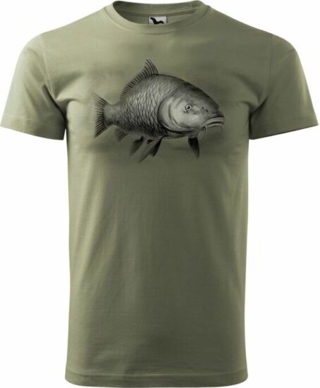 Férfi póló ponty világos khaki M