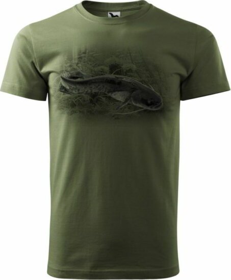 Férfi póló harcsa közép khaki