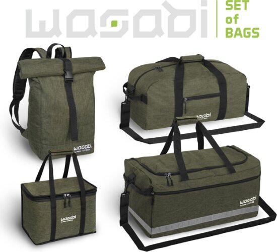 Delphin WASABI SET tašiek (CarryMID + CarryBIG + Coolbag + Rucksack)