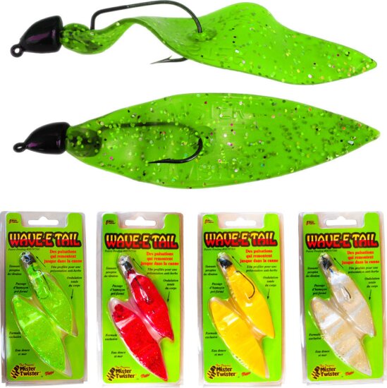 WAVE-E TAIL 1+3 jig és gumi Mepps és Mister Twister 8g 10cm sárga