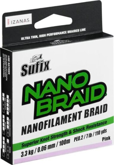 Sufix NANOBRAID HOT PINK 100M 0,04mm 2,8kg