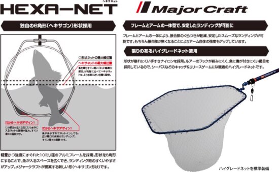 Major Craft Hexa Net Meritőfej M 55X50cm Blue