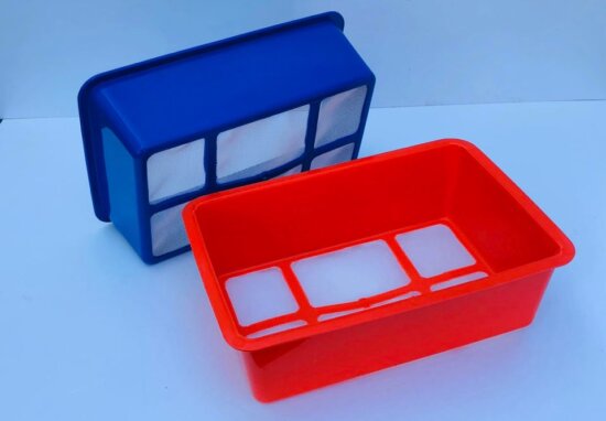 Top Mix Műanyag csali tálca szita aljú, 20x30x10cm