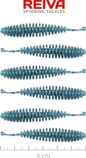 Reiva Tiny Worm 6cm 6db/cs (Blue Shiner)