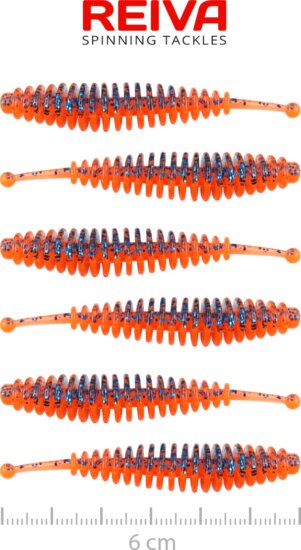 Reiva Tiny Worm 6cm 6db/cs (Orange Disco)