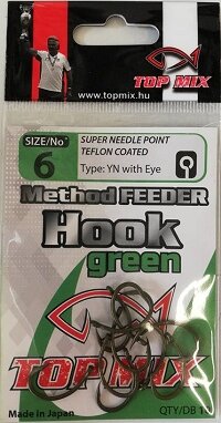 Top Mix Method Feeder horog #6, zöld