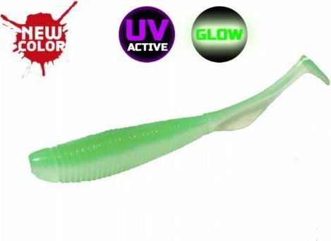 Molix RA Shad 3.8" / #625 - UV Tournament Mint Green Glow gumihal