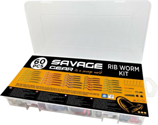 Savage Gear RIB WORM KIT ONE SIZE MIX COLOURS 60PCS