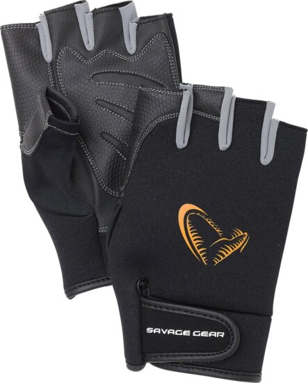 Savage Gear NEOPRENE HALF FINGER XL BLACK kesztyű