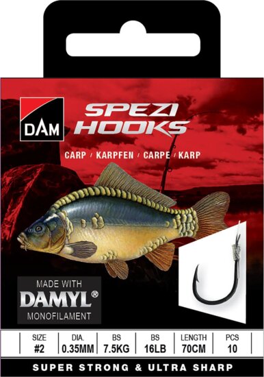 DAM SPEZI CARP 8 0.25MM 4.0KG 70CM 10PCS