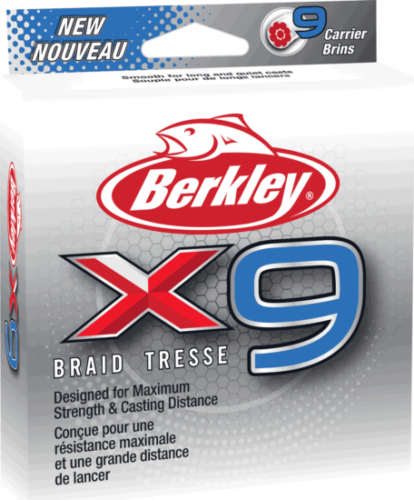 Berkley x9 Braid; 150m | 164yd, 0,06mm, 6,4kg, Low-Vis Green fonott pergető zsinór