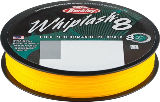 Berkley Whiplash8; 300m | 330yd, 0,12mm, 17,5kg | 38lb , Yellow fonott pergető zsinór