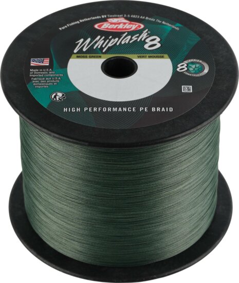 Berkley Whiplash8; 2000m | 2188yd, 0,14mm, 19,2kg | 42lb , Moss Green fonott pergető zsinór