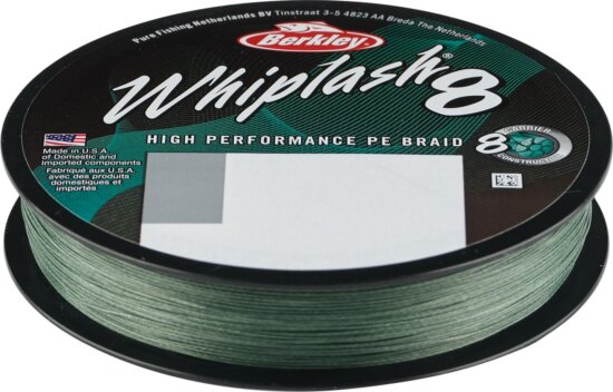 Berkley Whiplash8; 150m | 165yd, 0,20mm, 27,7kg | 61lb , Moss Green fonott pergető zsinór