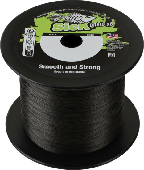 Berkley Sick Braid; 2000m | 2180yd, 0,08mm, 6kg | 13lb , Black fonott pergető zsinór