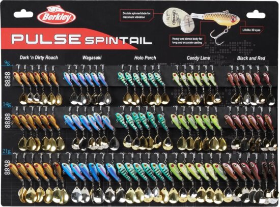 Berkley Pulse Spintail POS BOARD 90pcs