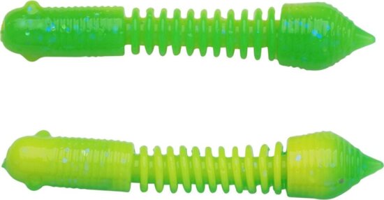 Berkley PowerBait PWRBT PWR Pillar 40mmSprng Grn/Snsne Ylw gumihal
