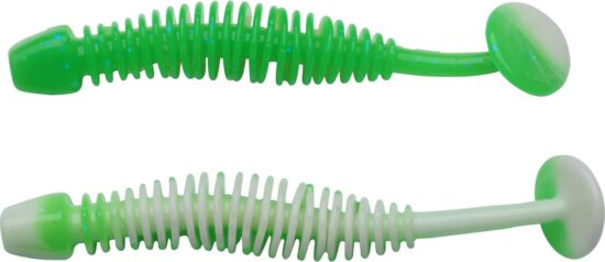 Berkley PowerBait PWRBT PWR Leech 60mmSprng Grn/White gumihal