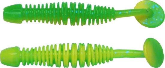 Berkley PowerBait PWRBT PWR Leech 50mmSprng Grn/Snsne Ylw gumihal