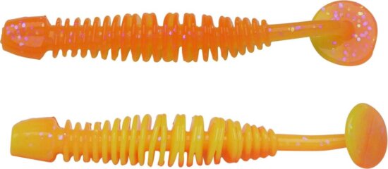 Berkley PowerBait PWRBT PWR Leech 50mmFL Orng/Snsne Ylw gumihal