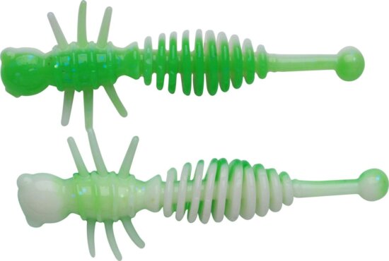 Berkley PowerBait PWRBT PWR Larvae 55mm Sprng Grn/White gumihal