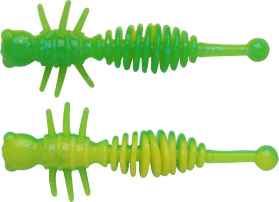 Berkley PowerBait PWRBT PWR Larvae 55mm Sprng Grn/Snsn Ylw gumihal