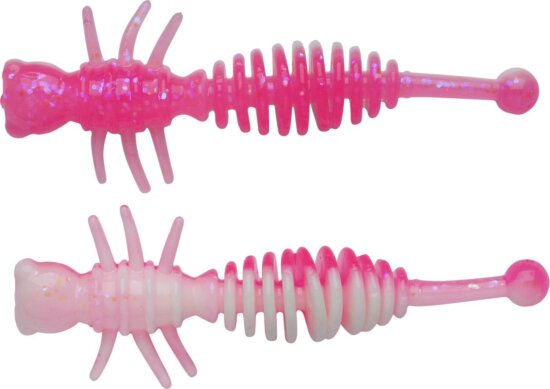 Berkley PowerBait PWRBT PWR Larvae 55mm Pink/White gumihal