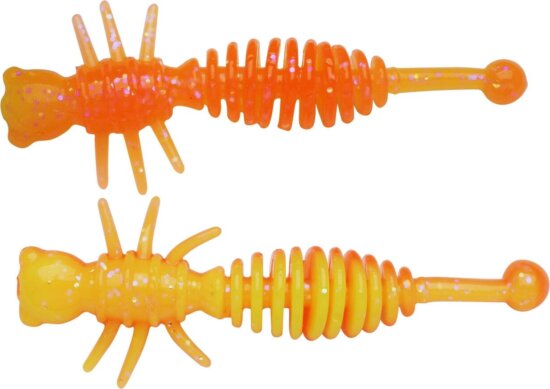 Berkley PowerBait PWRBT PWR Larvae 55mm FL Orng/Snsne Ylw gumihal