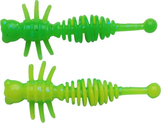 Berkley PowerBait PWRBT PWR Larvae 40mm Sprng Grn/Snsn Ylw gumihal