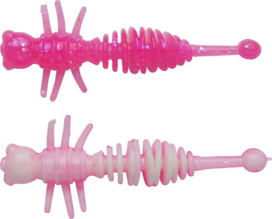 Berkley PowerBait PWRBT PWR Larvae 40mm Pink/White gumihal