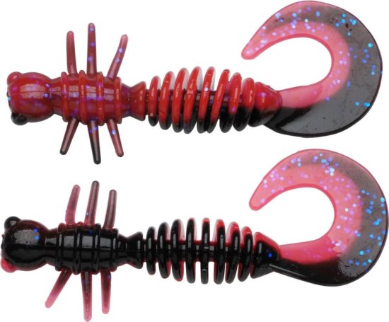 Berkley PowerBait PWRBT PWR Curly 55mm Slmn Egg Red/ Black gumihal