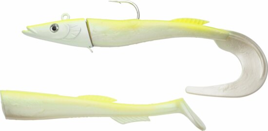 Berkley PowerBait Power Sandeel 21cm - 160g White Chartreu gumihal