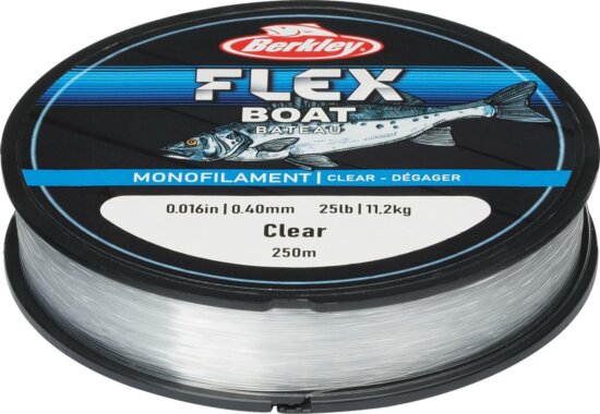 Berkley Flex Boat; 250m | 275yd, 0,40mm, 11,2kg | 25lb , Clear pergető monofil zsinór