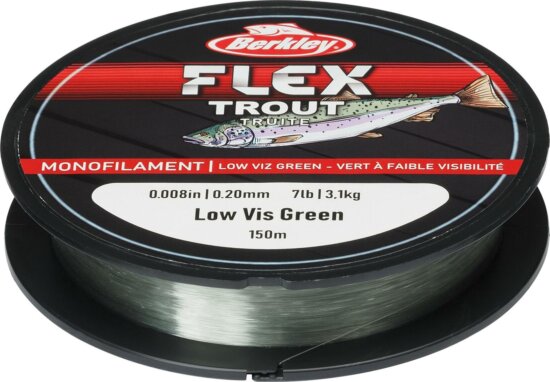 Berkley Flex 150m | 165yd, 0,16mm, 2,1kg | 5lb , Transparant Green pergető monofil zsinór