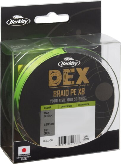 Berkley DEX x8 PE .04mm 300m 4.1kg Char fonott pergető zsinór