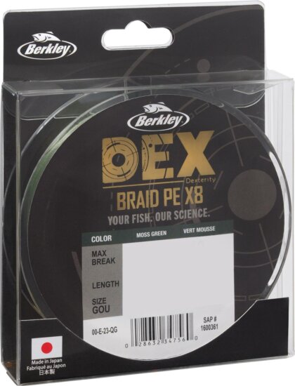 Berkley DEX x8 PE .04mm 150m 4.1kg MG fonott pergető zsinór