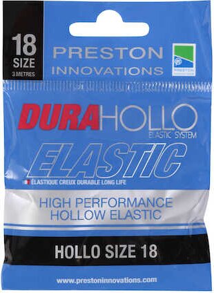 Preston DURA HOLLO ELASTIC - SIZE 18 - BLACK (FEKETE 2,8mm)