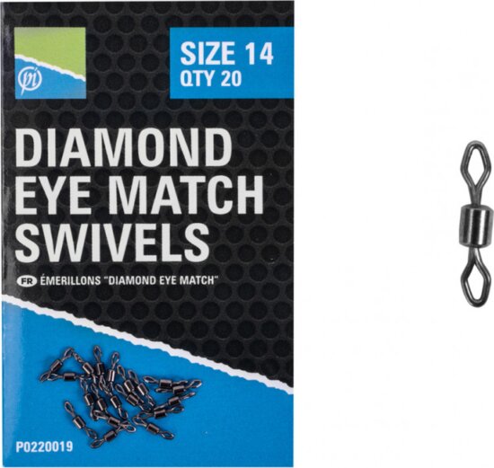 Preston DIAMOND EYE MATCH SWIVELS - SIZE 14