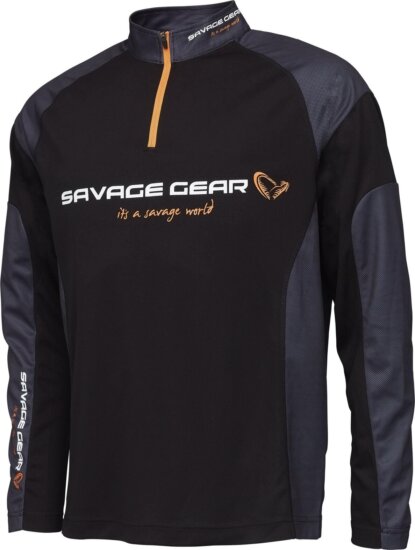 Savage Gear TOURNAMENT GEAR SHIRT 1/2 ZIP XL B INK hosszúujjú póló