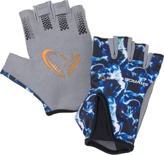 Savage Gear MARINE HALF GLOVE M SEA BLUE kesztyű