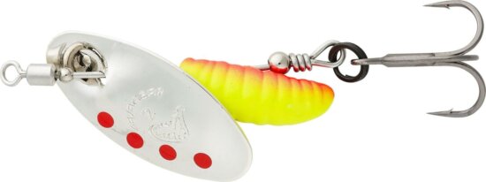 Savage Gear GRUB SPINNERS 2 5.8G S SILVER RED YELLOW körforgó villantó