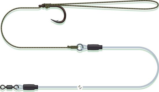 MADCAT COMBI PELLET RIG 55CM 0.80MM 1/0 SINKING harcsázó előkötött szerelék