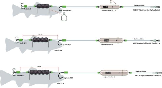 MADCAT ADJ. PROFI RR DB 180CM1.00MM 2/0 8/0 40G harcsázó előkötött szerelék