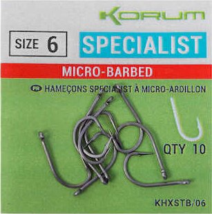 Korum XPERT SPECIALIST MICRO BARBED HOOKS - SIZE 14