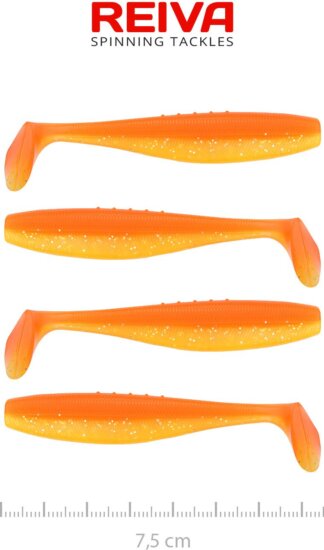 Reiva Flat Minnow shad 7,5cm 4db/cs (Shiny Orange)