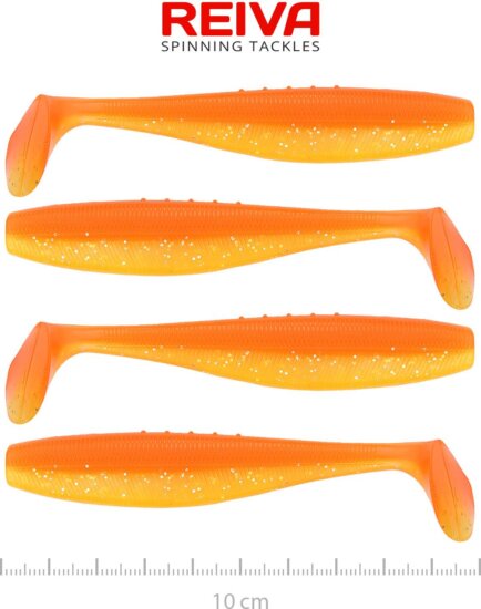 Reiva Flat Minnow Shad 10cm 4db/cs (Shiny Orange)