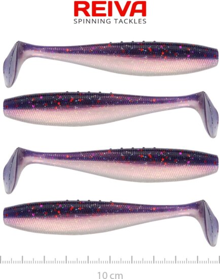 Reiva Flat Minnow Shad 10cm 4db/cs (Purple Pearl)